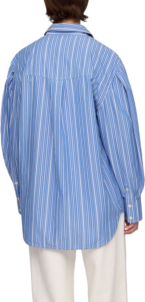 Ganni Shirts Light Blue Blauw