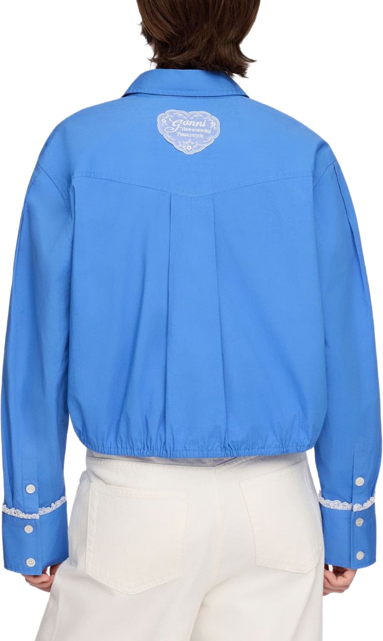 Ganni Shirts Light Blue Blauw