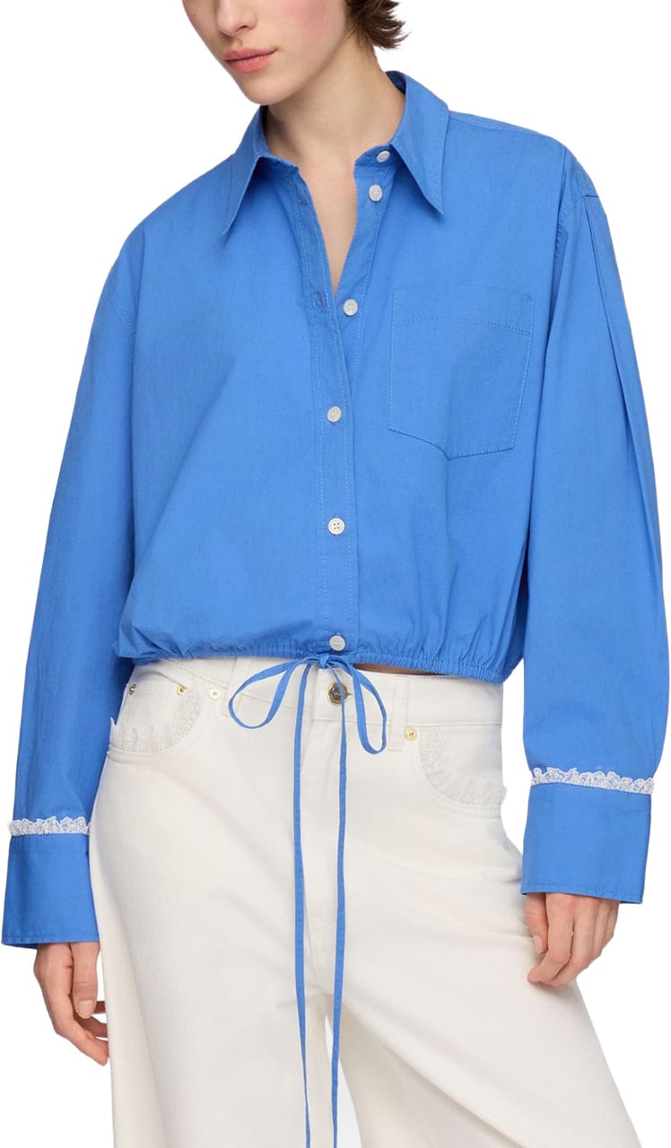 Ganni Shirts Light Blue Blauw