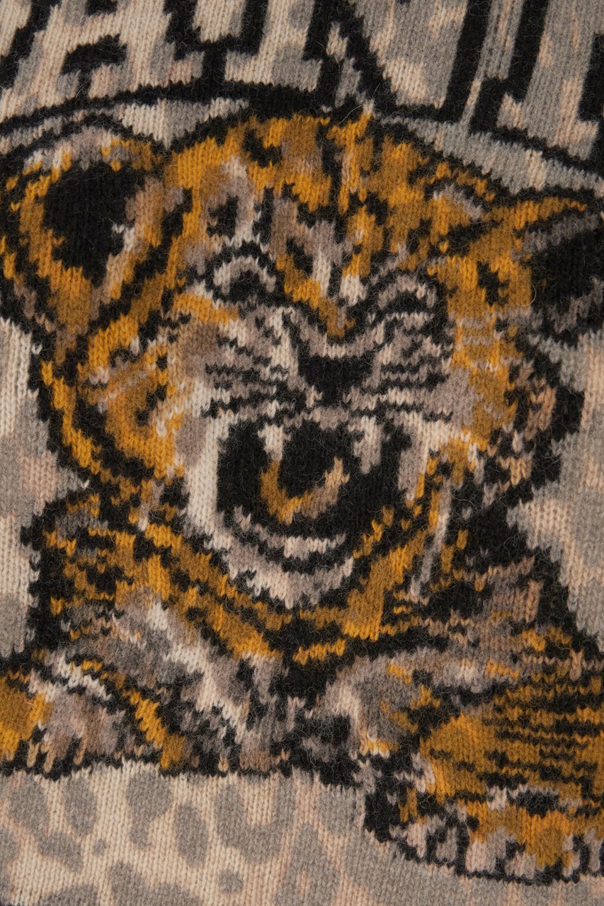 Ganni Black wool blend sweater Dierenprint