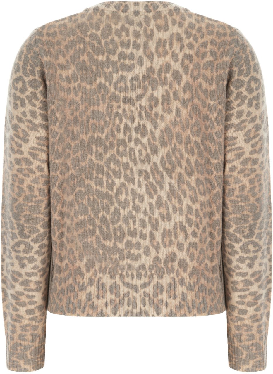 Ganni Black wool blend sweater Dierenprint
