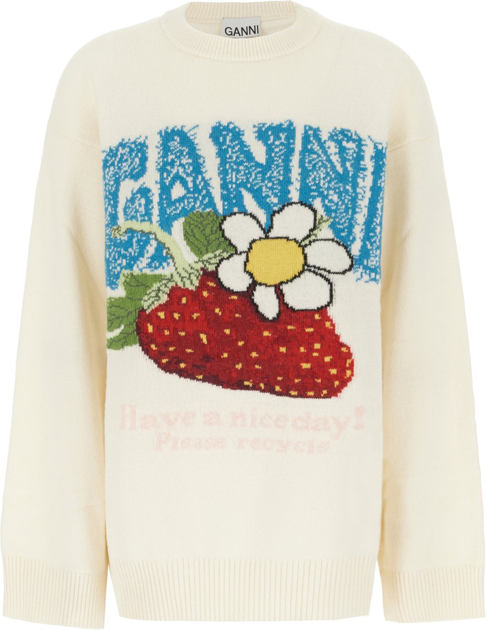 Ganni Ivory wool blend sweater Divers