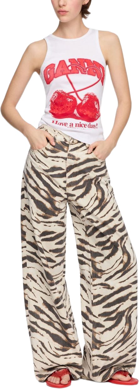 Ganni Jeans Beige Beige