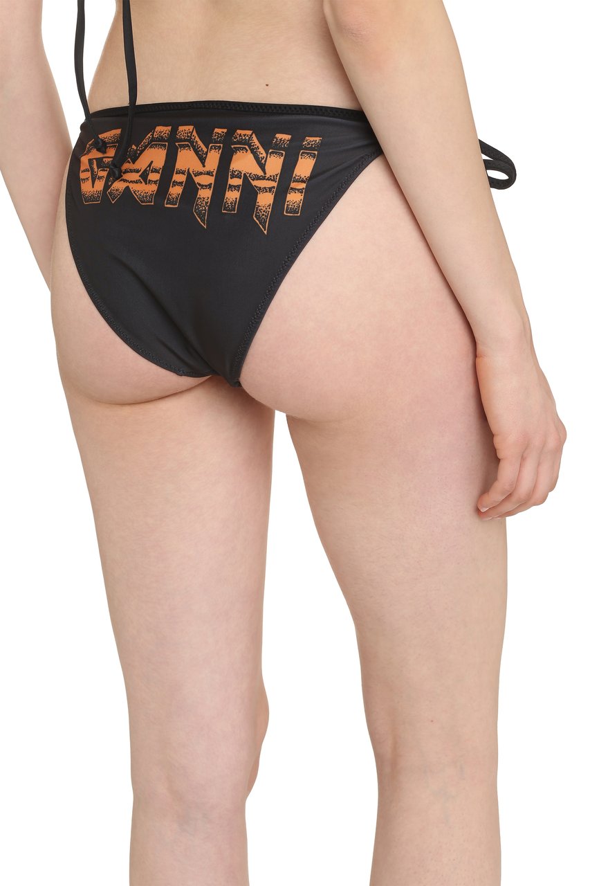 Ganni Tie side bikini hipster Zwart