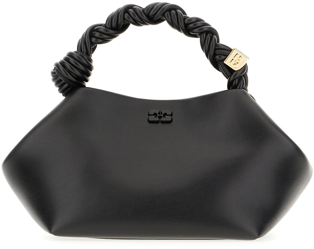 Ganni Ganni Black synthetic leather small Bou handbag Zwart
