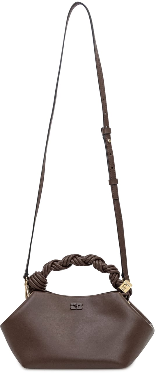 Ganni Bou Mini Bag con Manico Intrecciato Bruin