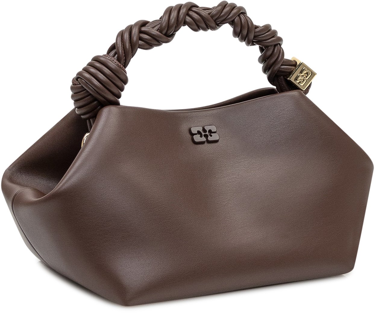 Ganni Bou Mini Bag con Manico Intrecciato Bruin
