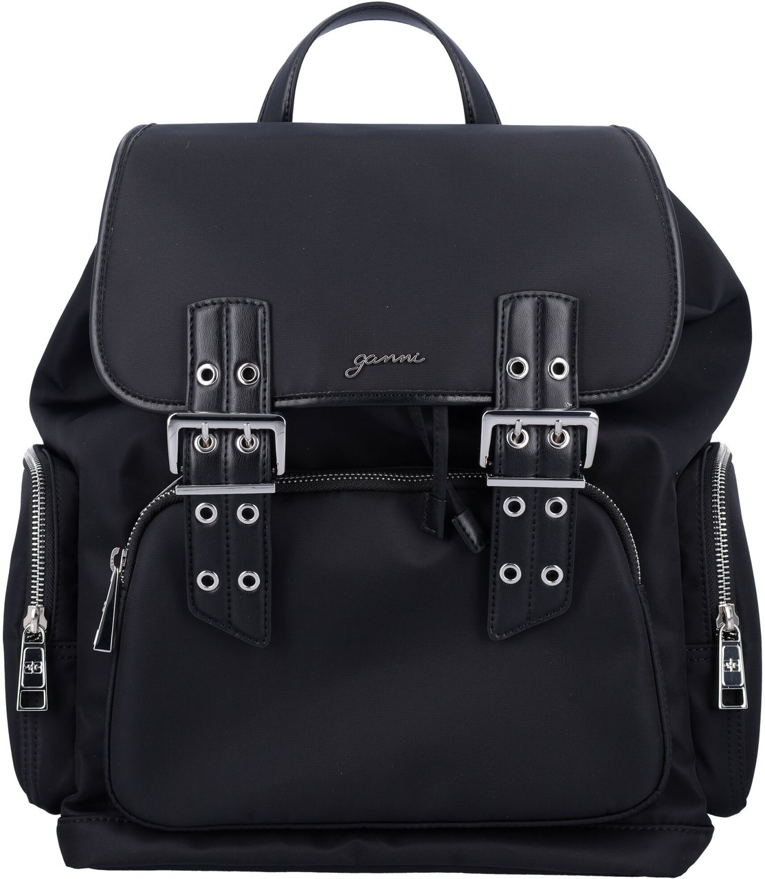 Ganni Bucky nylon backpack Zwart