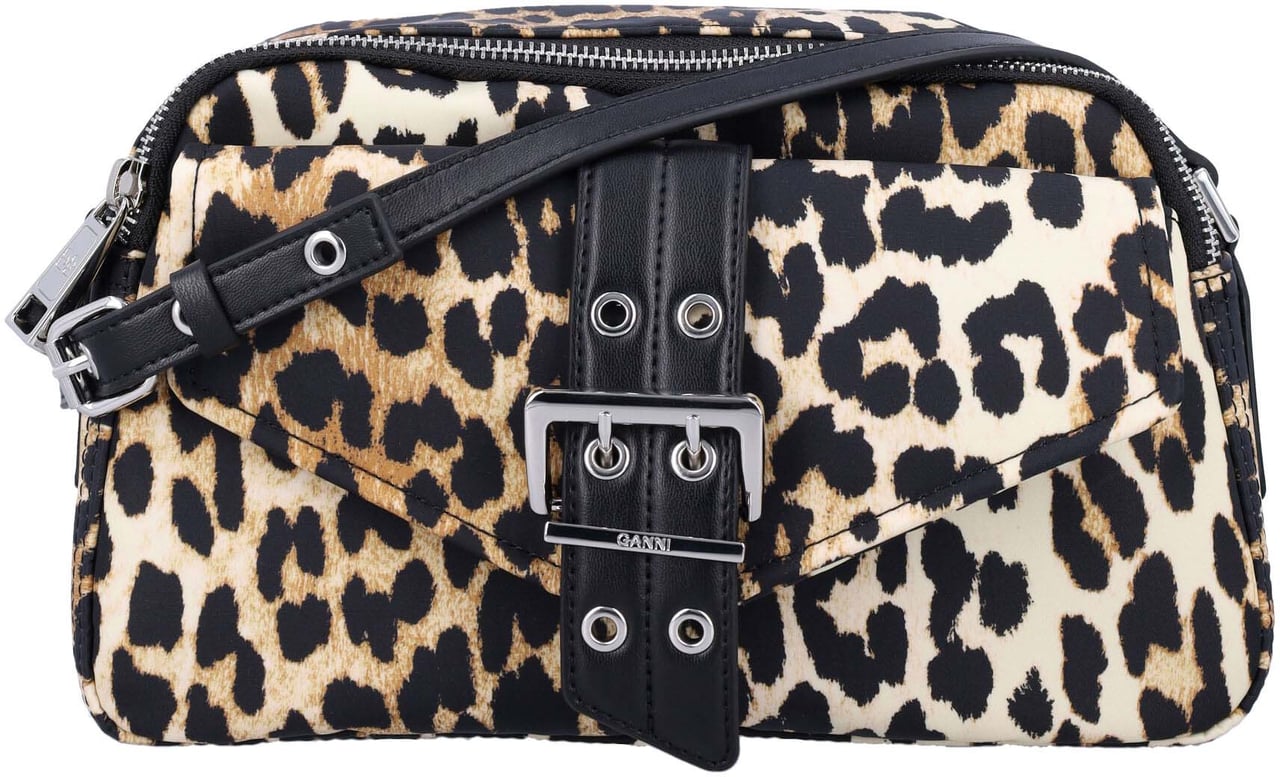 Ganni Bucky camera bag Dierenprint