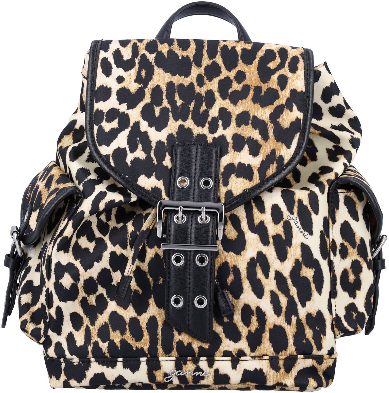 Ganni Bucky Backpack Small Leo Leopard Print Dierenprint