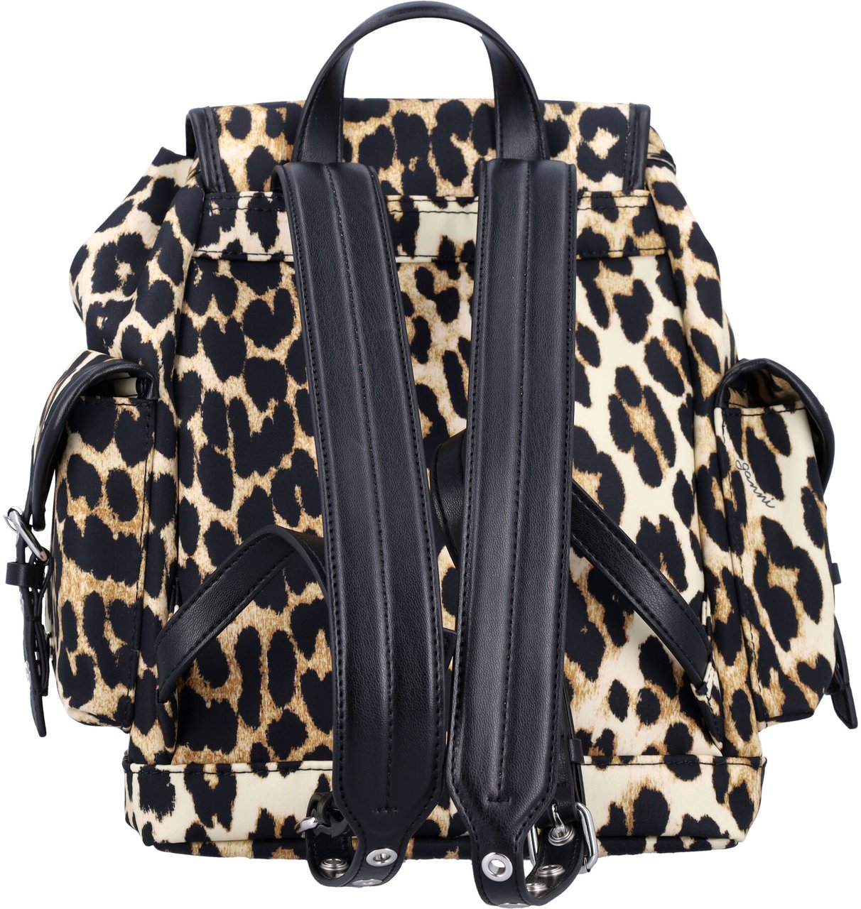 Ganni Bucky Backpack Small Leo Leopard Print Dierenprint