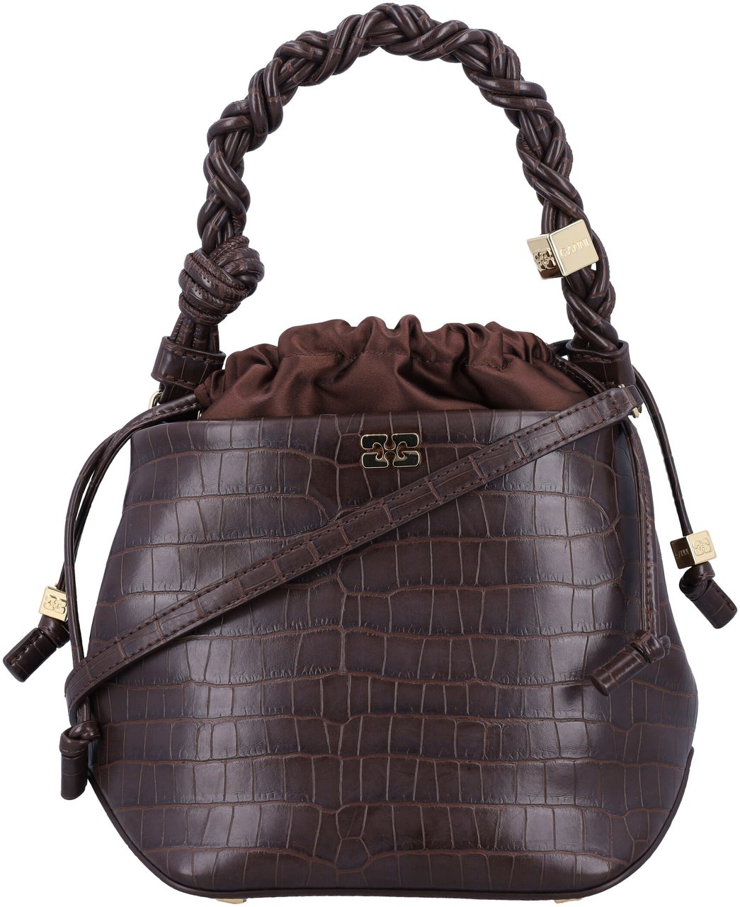 Ganni Bou Bucket Bag Chocolate Fondant Bruin