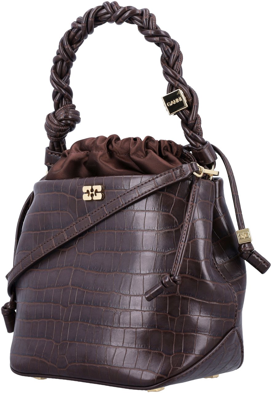 Ganni Bou Bucket Bag Chocolate Fondant Bruin
