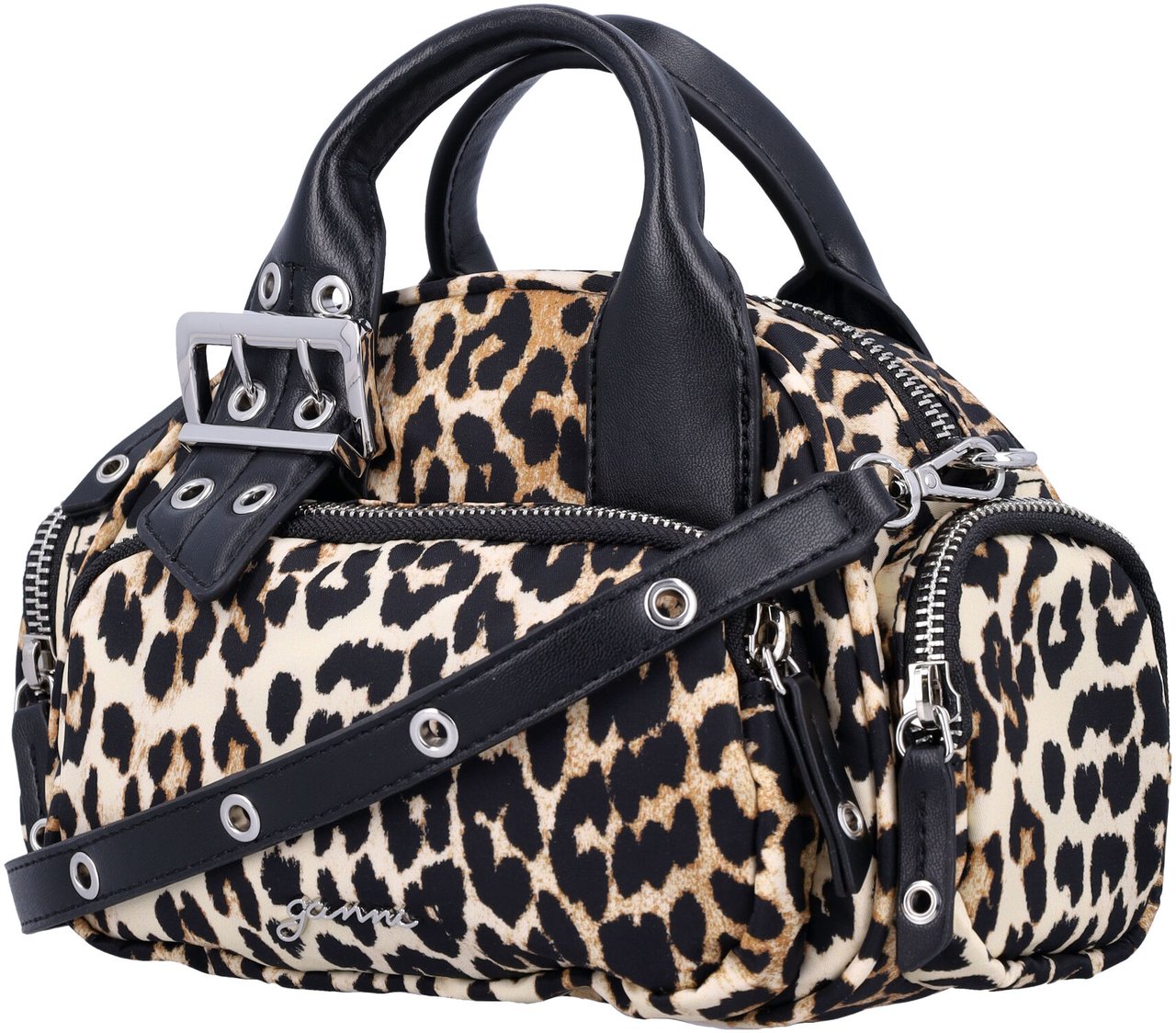 Ganni Bucky Polochon Small Leo Leopard Print Dierenprint