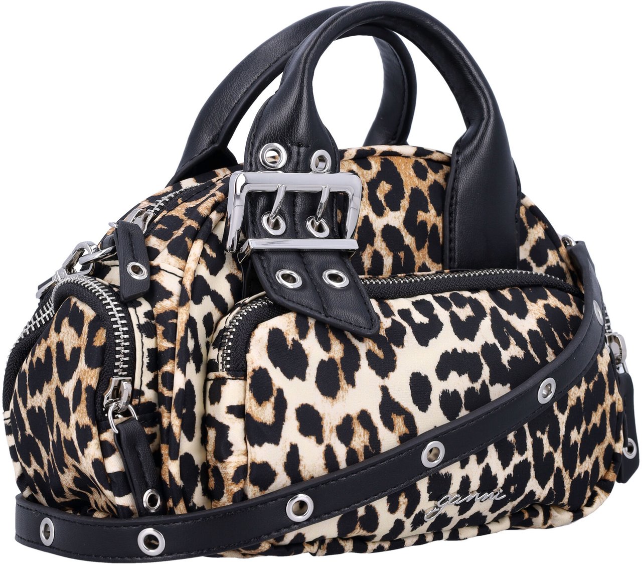 Ganni Bucky Polochon Small Leo Leopard Print Dierenprint