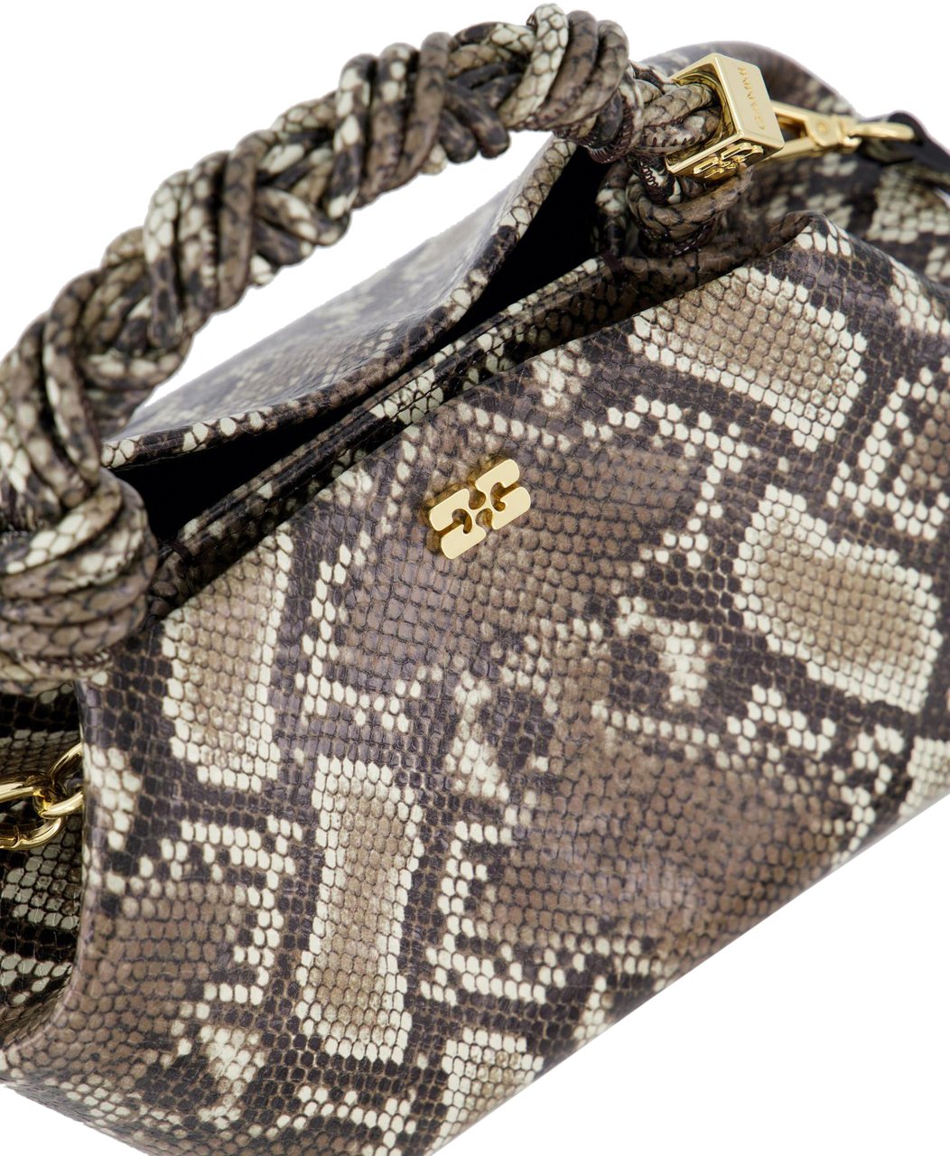 Ganni Dames Bou Bag Small Snake Wit