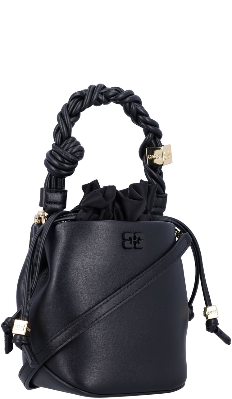 Ganni Bou Bucket Mini Nero Zwart