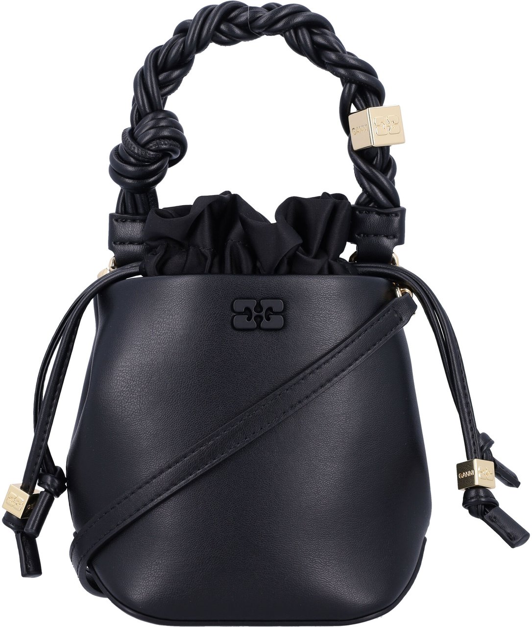 Ganni Bou Bucket Mini Nero Zwart