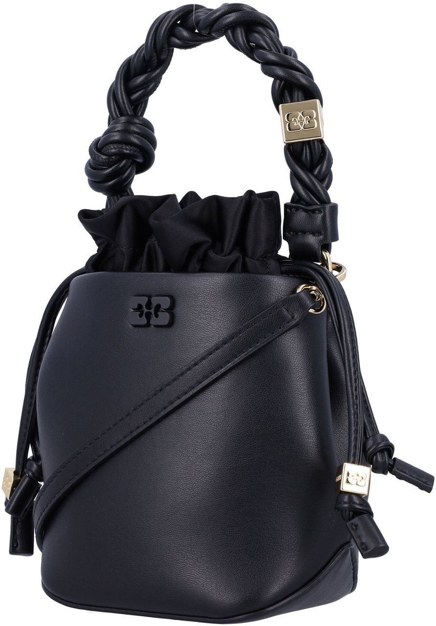 Ganni Bou Bucket Mini Nero Zwart