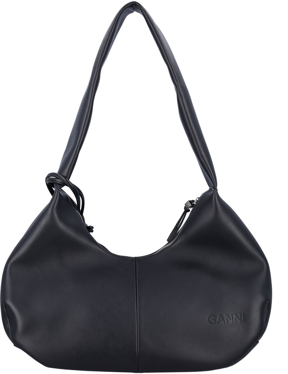 Ganni Bou Bag Hobo Medium Nero Zwart