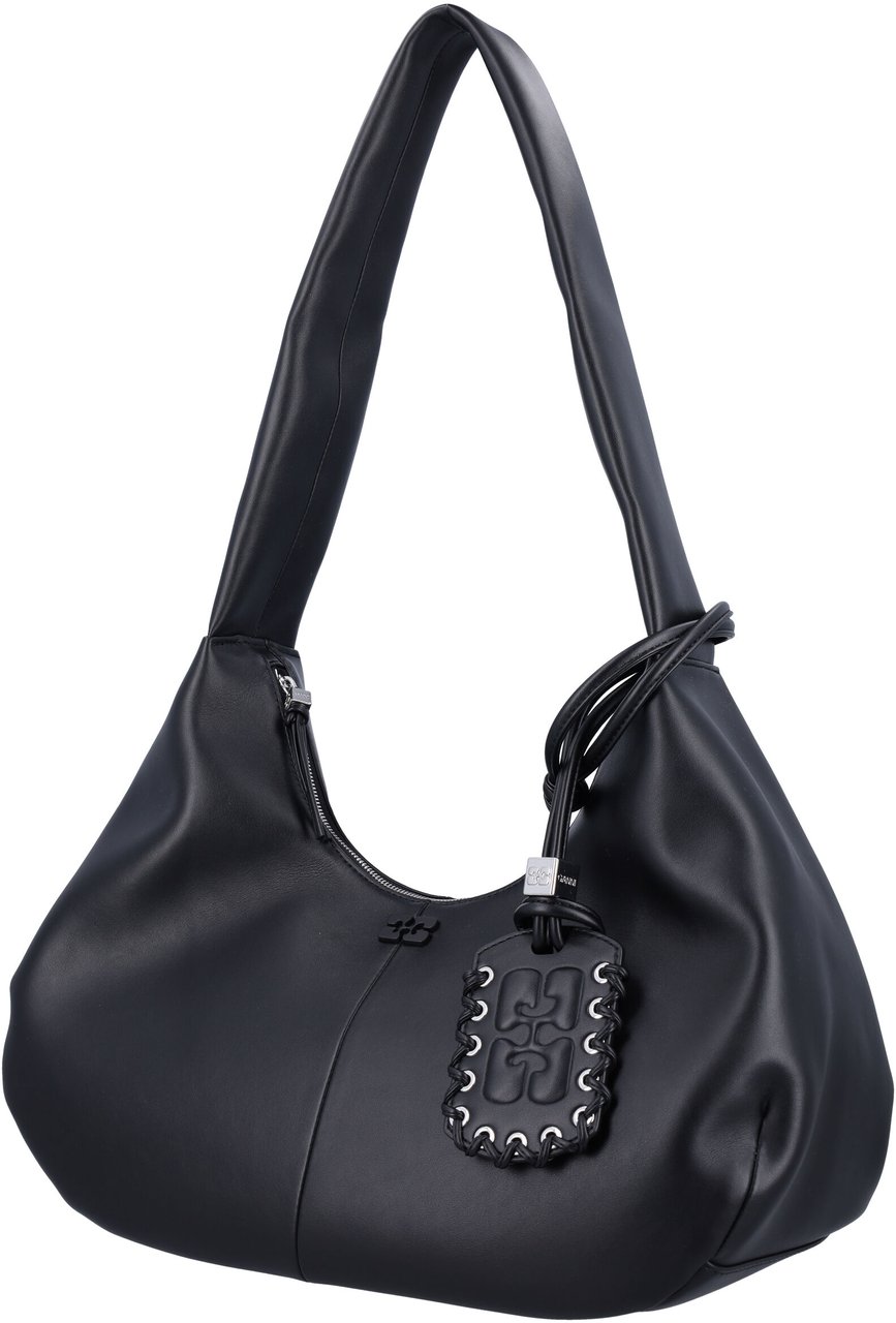 Ganni Medium Hobo bag Zwart