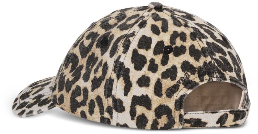 Ganni Hats Leopard Print Beige