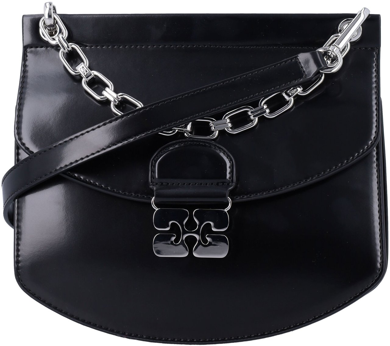 Ganni Apo G Crossbody Chain Nero Zwart