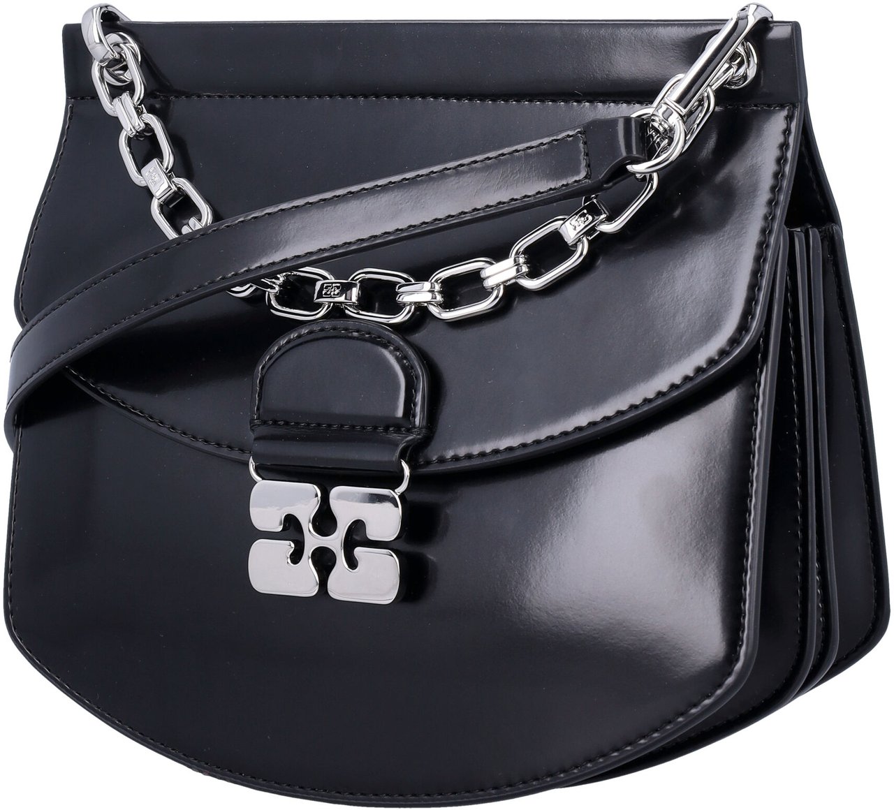 Ganni Apo G Crossbody Chain Nero Zwart