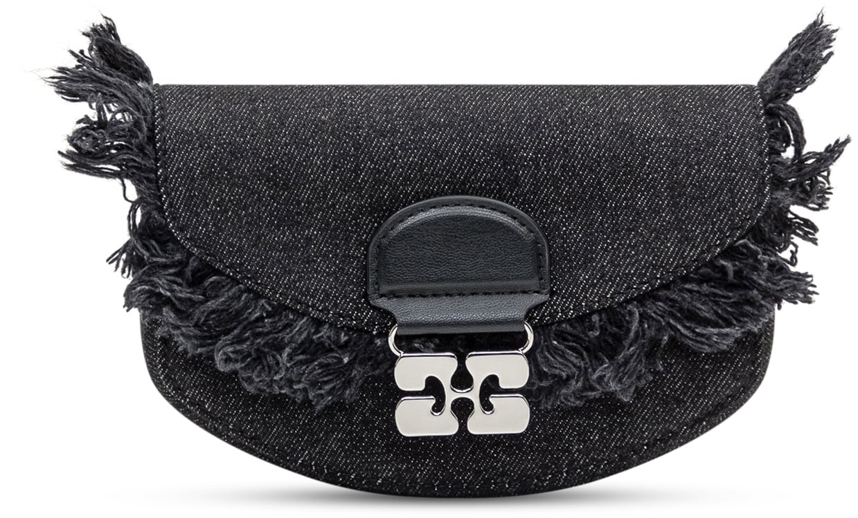 Ganni Borsa Black Demìnim Mini Zwart