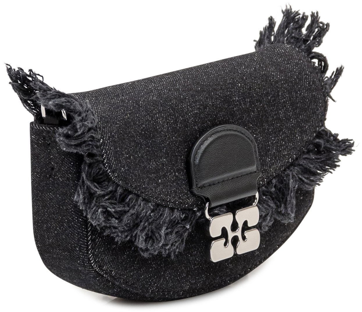 Ganni Borsa Black Demìnim Mini Zwart