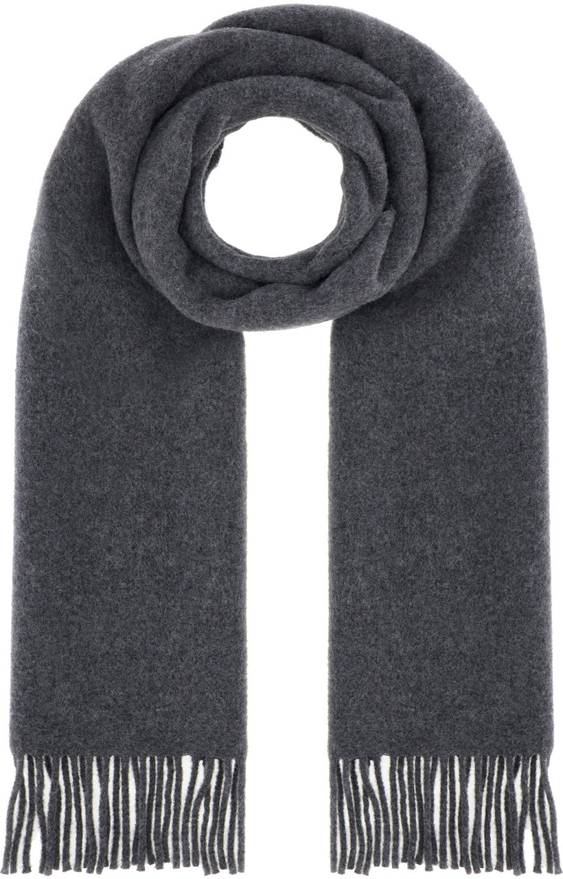 Ganni Ganni Dark grey wool scarf Grijs