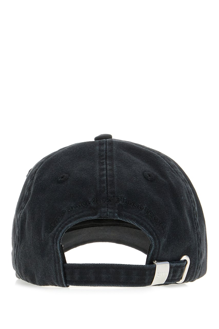 Ganni Ganni Charcoal cotton baseball cap Zwart