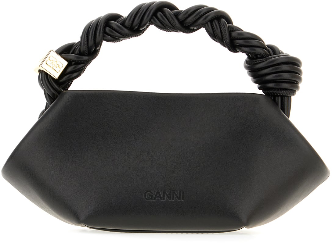 Ganni Black synthetic leather mini Bou handbag Zwart