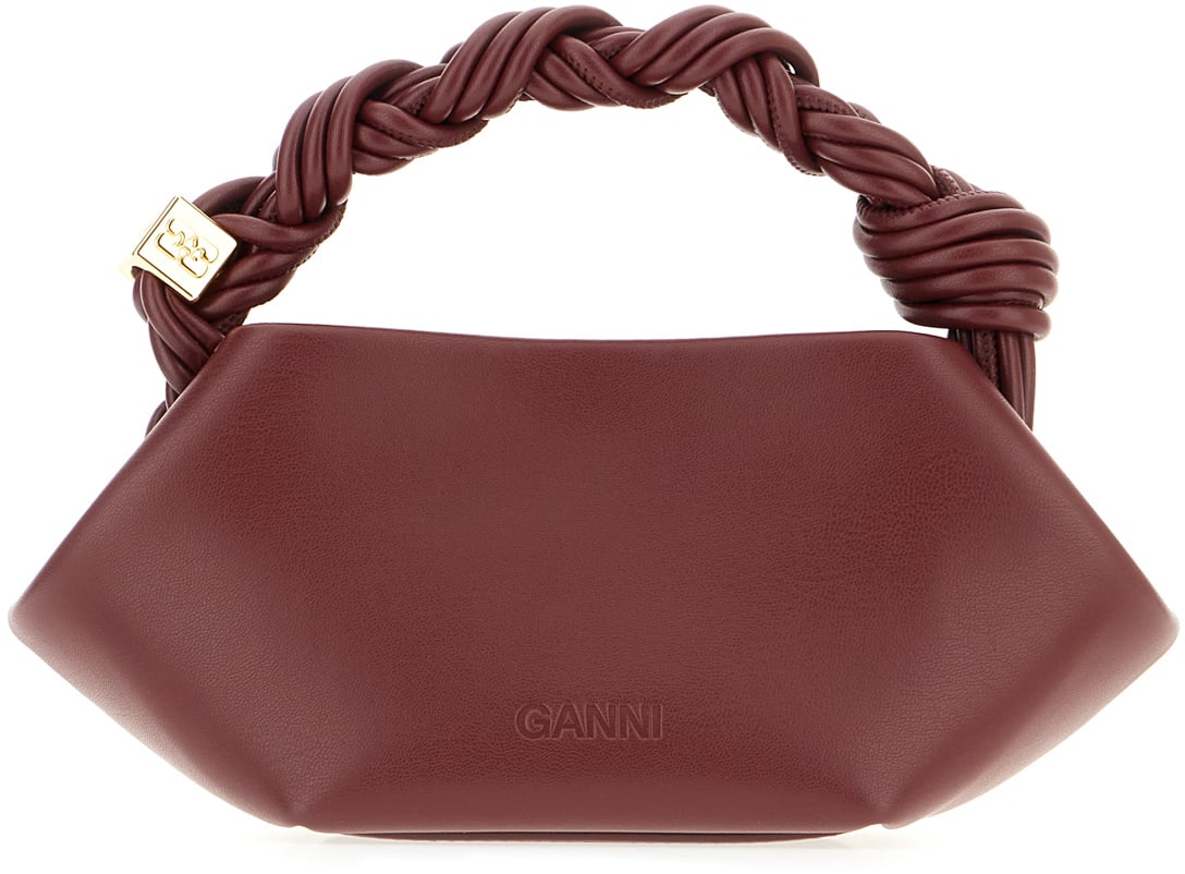Ganni Burgundy synthetic leather mini Bou handbag Rood