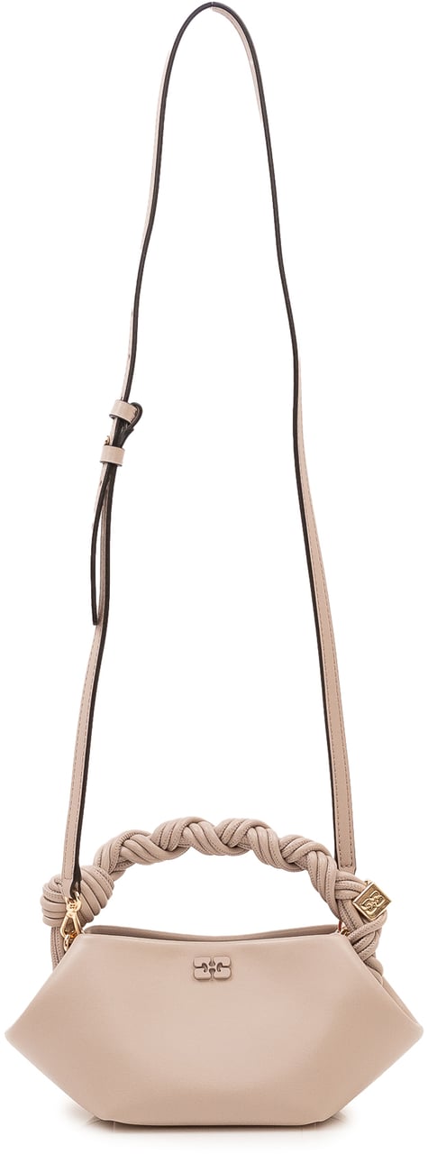 Ganni Bou Mini Bag con Manico Intrecciato Beige