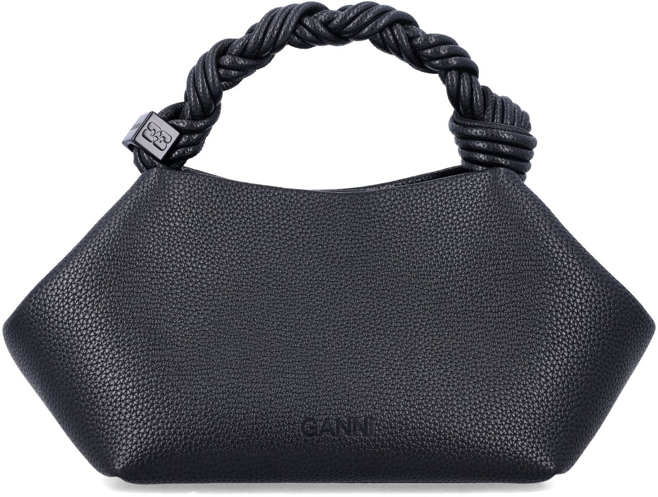 Ganni Bou Small Grained Nero Zwart