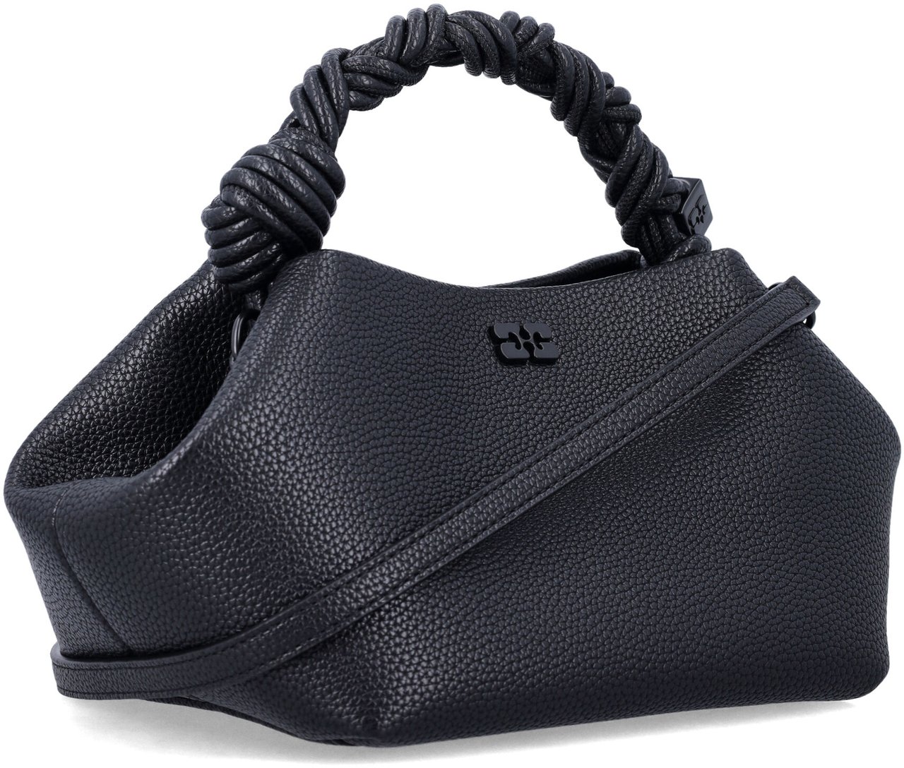Ganni Bou Small Grained Nero Zwart