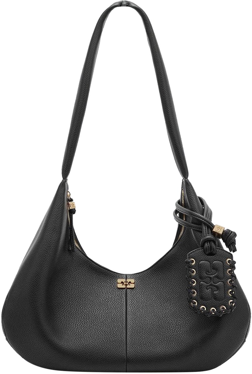 Ganni Dames Medium Hobo Bag Zwart