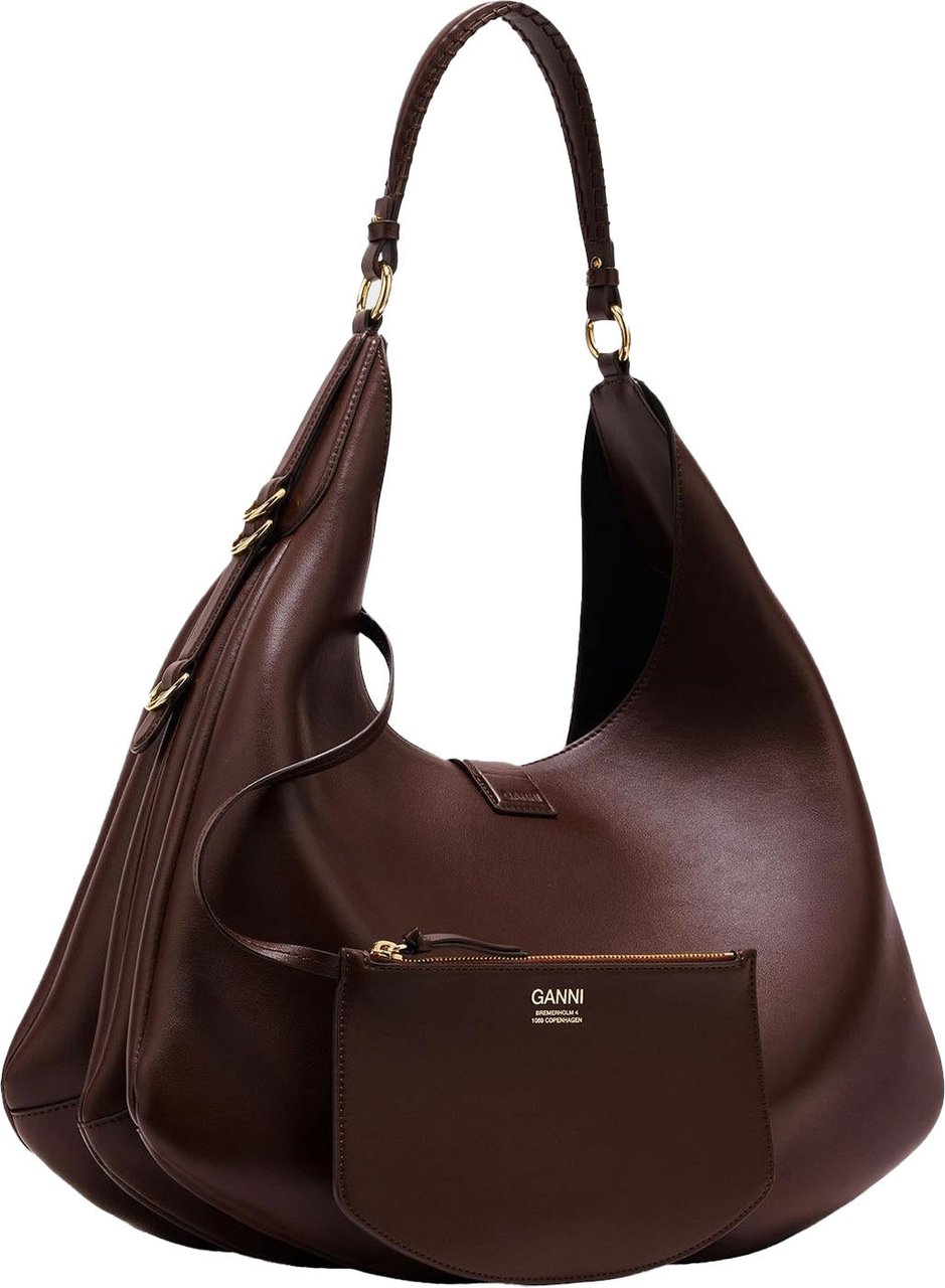 Ganni Dames Kat Bag Large Bruin Bruin