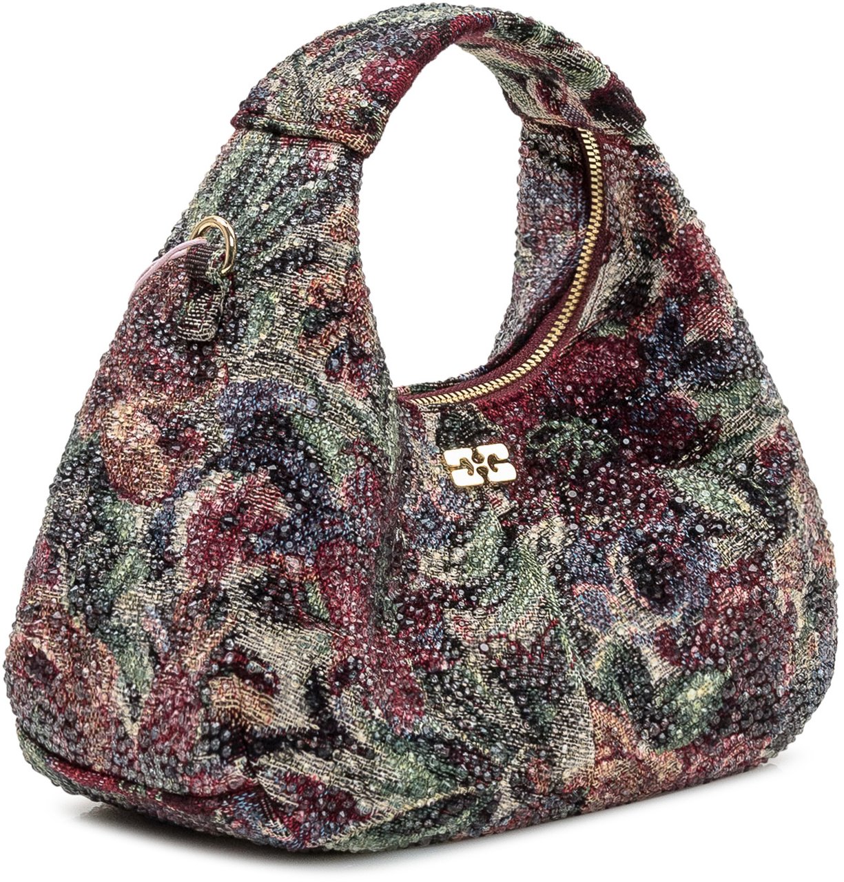Ganni Ganni Borsa Hobo Mini con Strass Divers