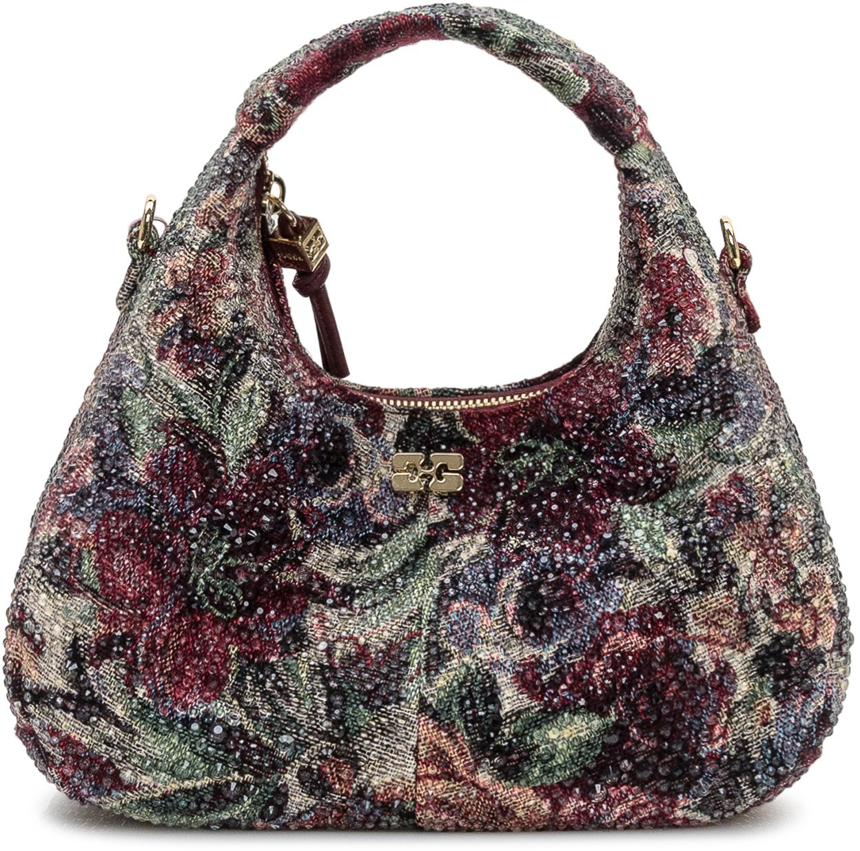 Ganni Ganni Borsa Hobo Mini con Strass Divers