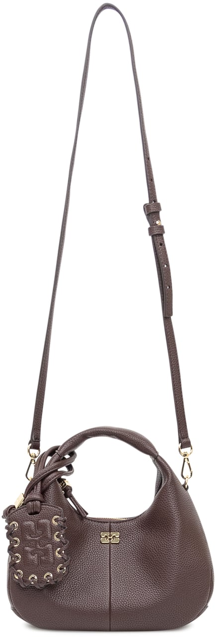 Ganni Mini Hobo con Charm Bruin