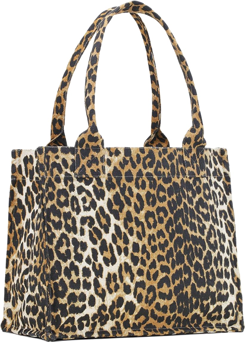 Ganni Bags Leopard Print Beige