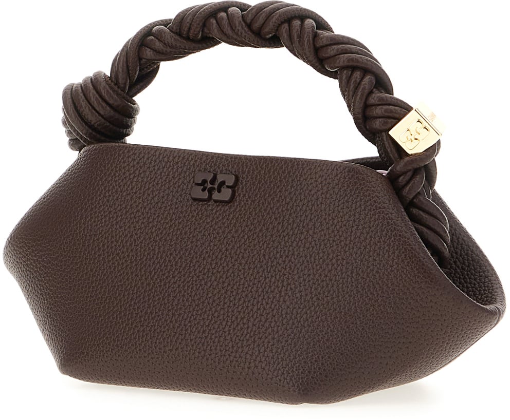 Ganni Aubergine synthetic leather small Bou handbag Paars