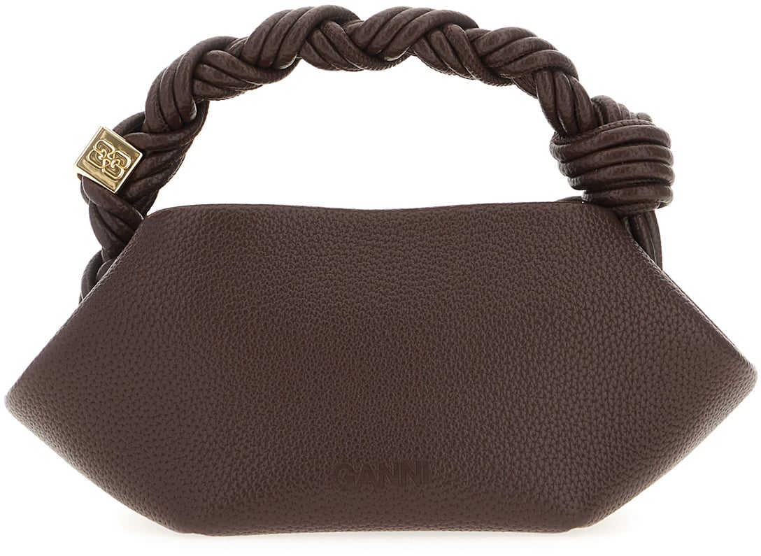 Ganni Aubergine synthetic leather small Bou handbag Paars