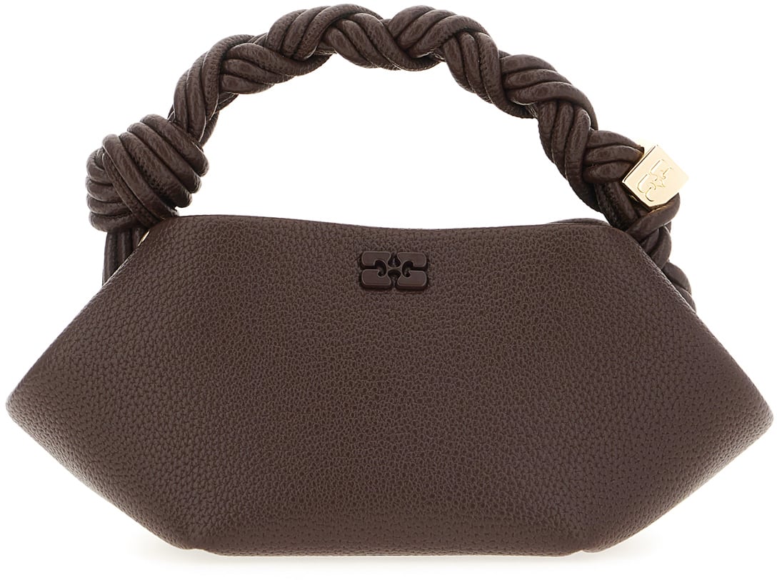 Ganni Aubergine synthetic leather small Bou handbag Paars