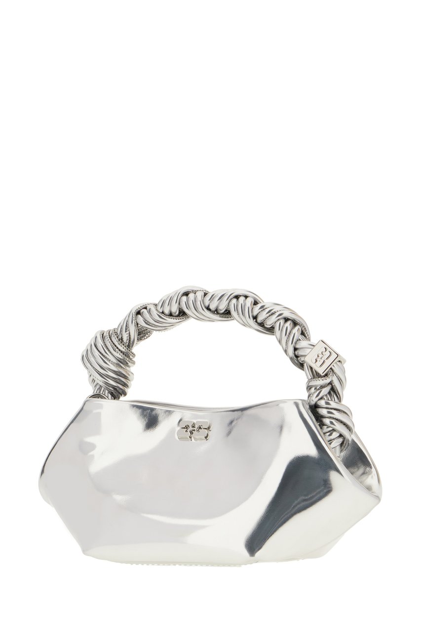 Ganni Ganni Silver synthetic leather handbag Zilver