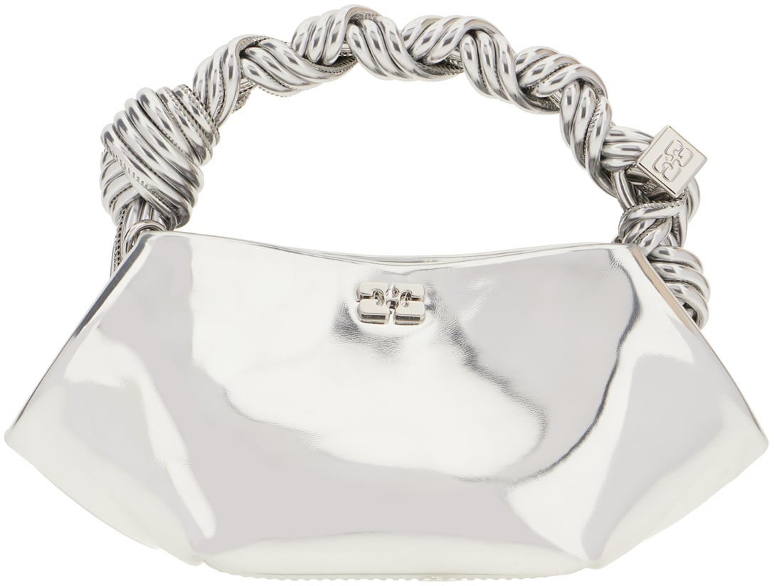 Ganni Ganni Silver synthetic leather handbag Zilver