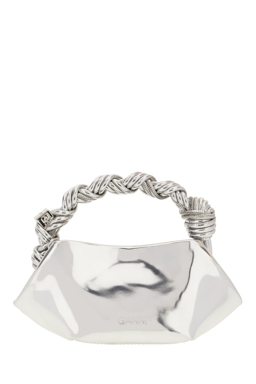 Ganni Ganni Silver synthetic leather handbag Zilver