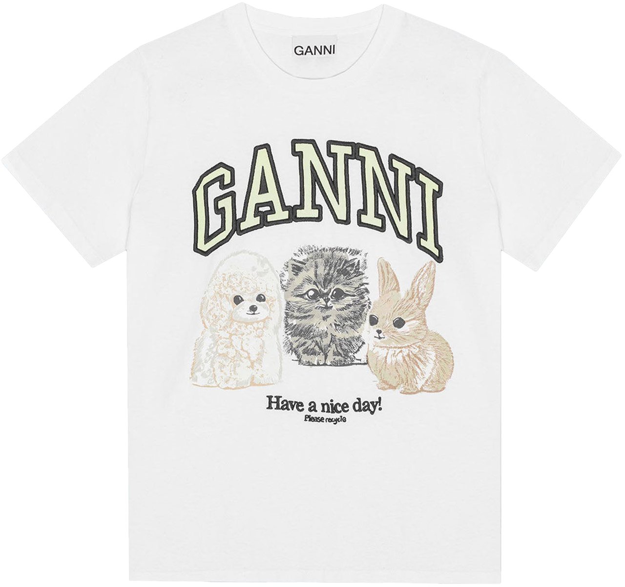 Ganni Animals White Wit